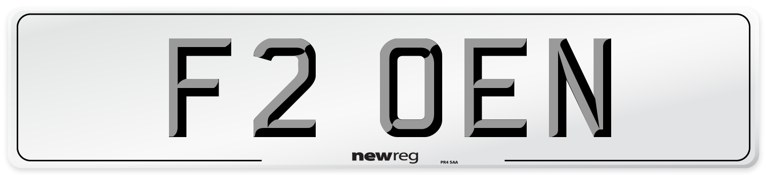 F2 OEN Number Plate from New Reg